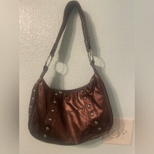 Elegant bronze/brown Y2K style shoulder bag